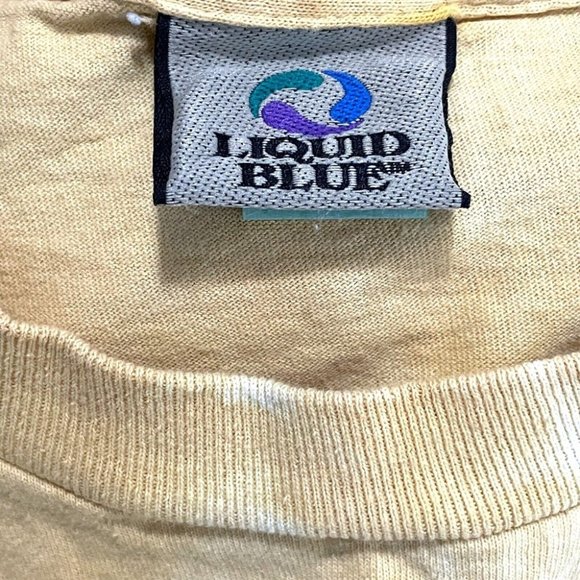 Vtg Led Zeppelin Houses Of The Holy Liquid Blue Tie Dye Band Shirt AOP Mens L - Picture 7 of 9
